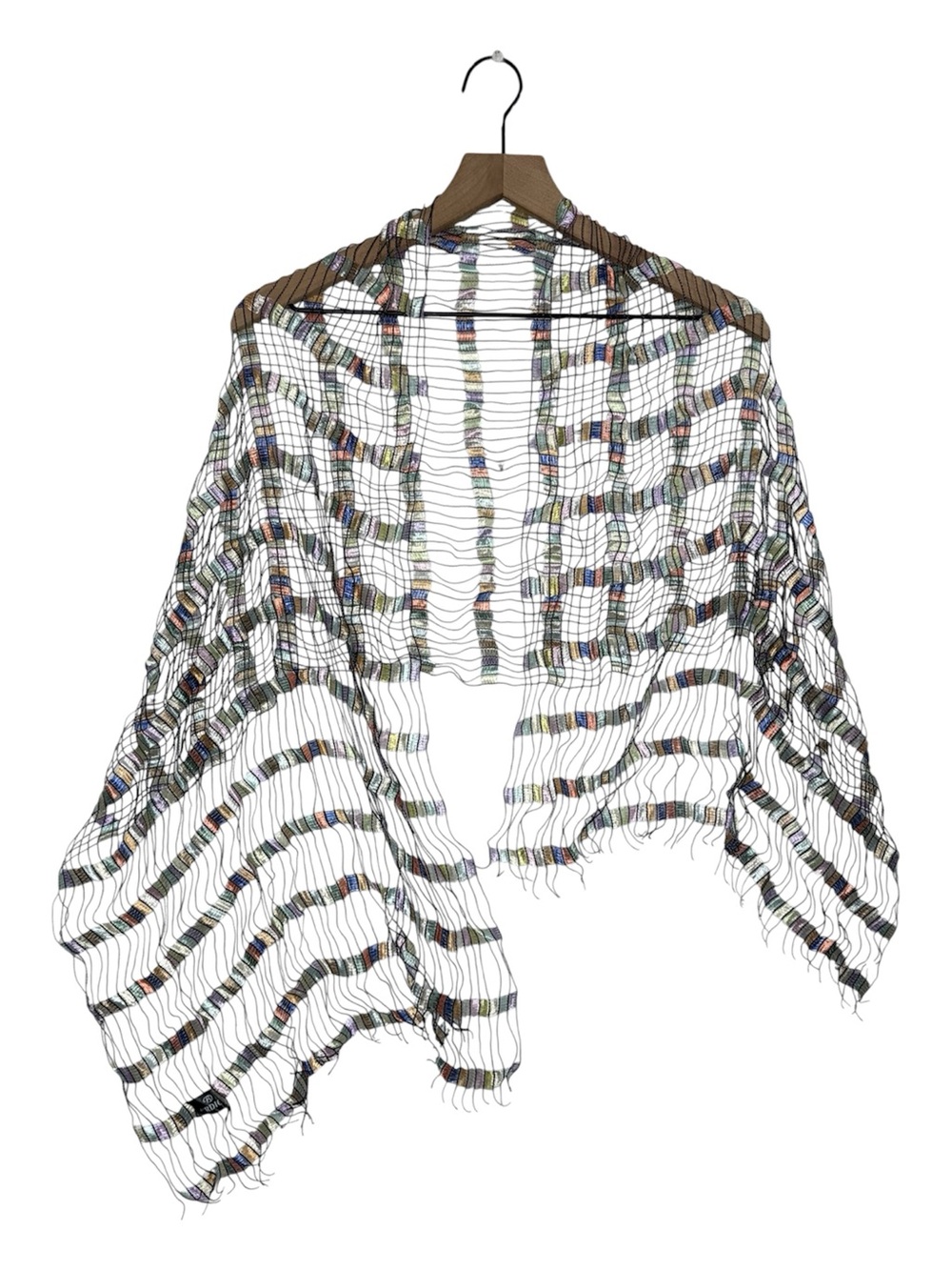 Burdick Cable Scarf Pastel Multicolor Woven Wrap Parisian Whimsigoth Boho Gypsy